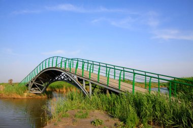 Yeşil demir köprü korkulukları