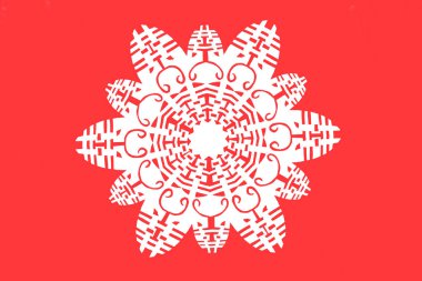 traditional Chinese paper-cut works, closeup of photo