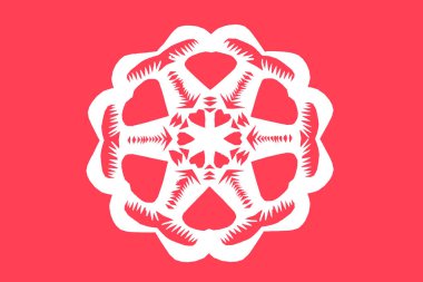 traditional Chinese paper-cut works, closeup of photo