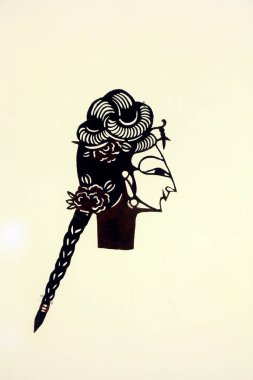 Çin gölge kuklası, fotoğrafa yaklaş.