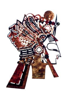 Çin gölge kuklası, fotoğrafa yaklaş.