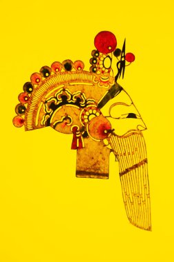 Çin gölge kuklası, fotoğrafa yaklaş.