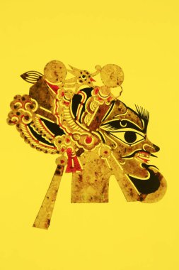 Çin gölge kuklası, fotoğrafa yaklaş.