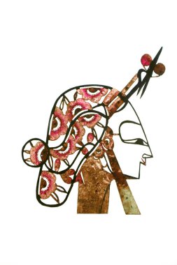 Çin gölge kuklası, fotoğrafa yaklaş.