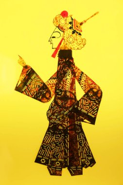 Çin gölge kuklası, fotoğrafa yaklaş.