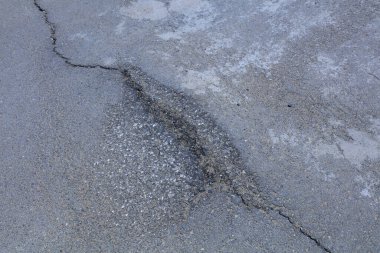 crack on the asphalt road