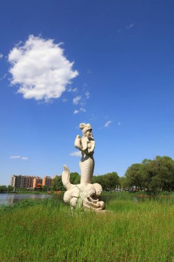 Luannan County - 28 Mayıs 2019: Denizkızı heykeli parkta, Luannan County, Hebei Eyaleti, Chin