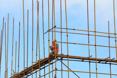 Luannan County - 2 Mayıs 2018: İnşaat işçileri, Luannan, Hebei, Chin