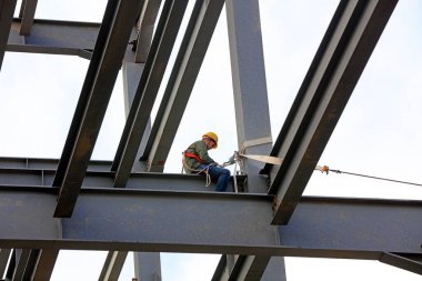 Luannan County - 2 Mayıs 2018: işçiler çelik yapılar kuruyor, Luannan County, Hebei Eyaleti, Çin