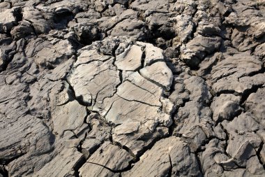 Kurumuş toprak, fotoğrafa yakın çekim.