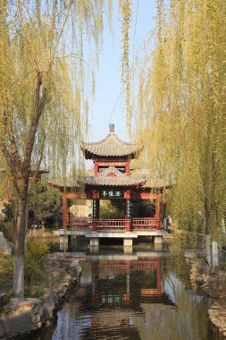 Geleneksel Çin mimarisinin manzarası