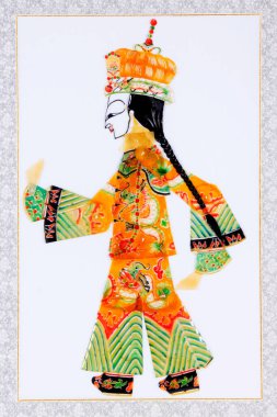 LUANNAN COUNTY - 24 Nisan: Geleneksel Çin tarzı gölge kukla heykeli 24 Nisan 2014 tarihinde, Luanan ilçesi, Hebei, Çin.