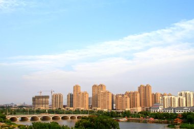 LUANNAN COUNTY - 14 Temmuz 2014 'te şehir inşaat sahnesi, Luannan County, Hebei Eyaleti, Chin