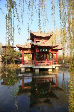 Geleneksel Çin mimarisinin manzarası