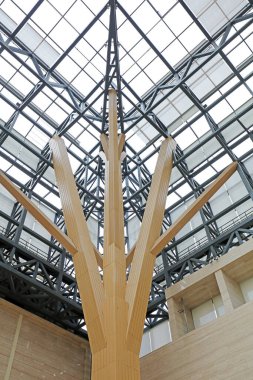 Çin 'de bir salonda kubbe manzarası inşa ediliyor.