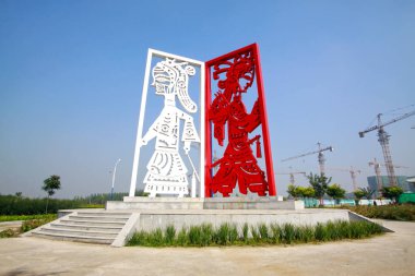 LUANNAN COUNTY - 18 Eylül: karakter Çin geleneksel heykeli 18 Eylül 2014, Luannan ilçesi, Hebei Eyaleti, Çin