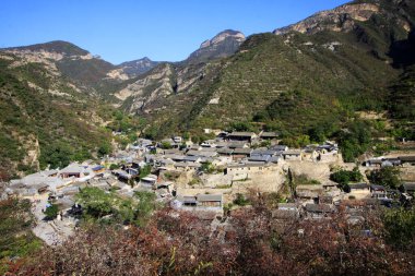 BEIJING - 5 Ekim: CuanDiXia köyü dikey görünümü, 5 Ekim 2014, Pekin, Chin