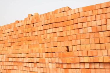 kırmızı boş tuğla, yakın plan fotoğraf.