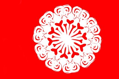 traditional Chinese paper-cut works, closeup of photo