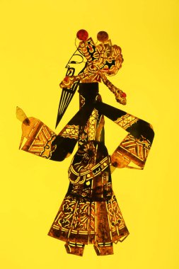 Çin gölge kuklası, fotoğrafa yaklaş.