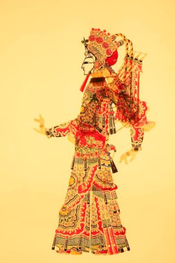 Çin gölge kuklası, fotoğrafa yaklaş.