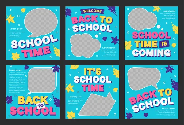 stock vector Back to school graphic templates for education branding, social media, vector illutsration