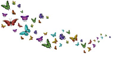 Zarif Kelebek Arkaplanı. İzole Doğa İlham Veren Vektör Sanatı..