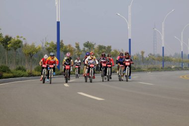 Luannan County - 17 Ekim 2015: bisiklet yarışı sahası, Luannan County, Hebei, Çin, 17 Ekim 2017