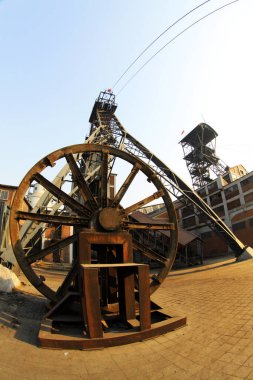 TANGSHAN - 2 Ocak 2014 'te Kailuan Ulusal Maden Parkı' ndaki maden ocağı, Tangshan Şehri, Hebei Bölgesi, Çin.