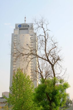 Shijiazhuang - 27 Nisan 2015, Çin inşaat bankası binası, Shijiazhuang şehri, Hebei, Çin