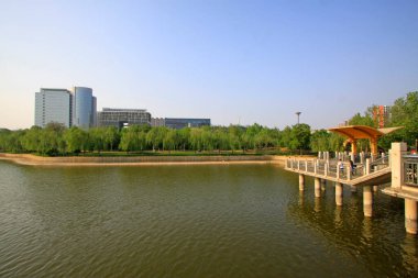 Bir su parkının manzarası, fotoğrafa yakın çekim.
