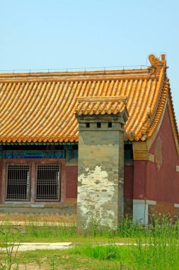 Antik Çin geleneksel mimari tarzı manzara, yakın çekim