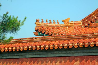 Jöleli fayanslar, Çin antik mimari manzarası, Chin.