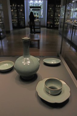 Londra - 10 Ekim 2015: British Museum, Londra, İngiltere 'de Çin seramik el sanatları 10 Ekim 201