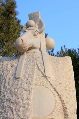 Çin antik tapınak hayvan heykeli