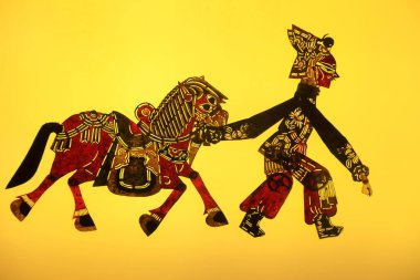 traditional Chinese paper-cut works, closeup of photo