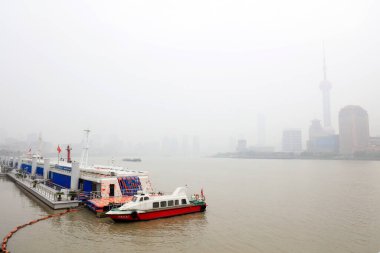 Şangay Bund Haze 'de, Şangay City, Çin