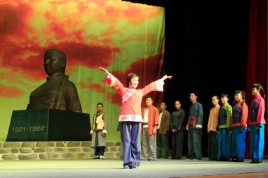 LUANNAN COUNTY - 18 AĞUSTOS: Kadim kostüm PingJu 