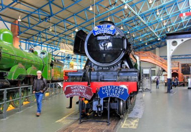 York - 30 Mart: İngiliz Demiryolu Lokomotif Müzesi, 30 Mart 2016, Yorkshire, İngiltere.