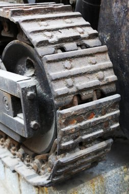 Terk edilmiş kömür madeni tırtılı, Kailuan ulusal maden parkında, 2 Ocak 2014 'te, Tangshan City, Hebei, Çin. 