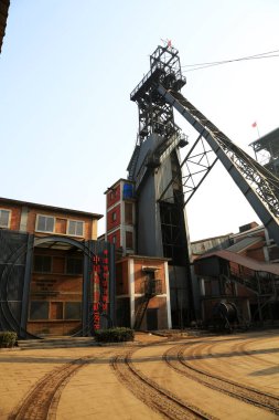 TANGSHAN - 2 Ocak 2014 'te Kailuan Ulusal Maden Parkı' ndaki maden ocağı, Tangshan Şehri, Hebei Bölgesi, Çin.