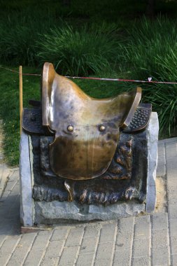 BEIJING - 22 Mayıs: Yuan Hanedanlığı 'nın kum katmanlı parkında heykel, 22 Mayıs 2014, Pekin, Chin