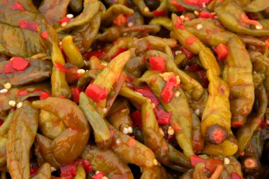 Geleneksel Çin tuzlu yemekleri, yakın plan fotoğraf.