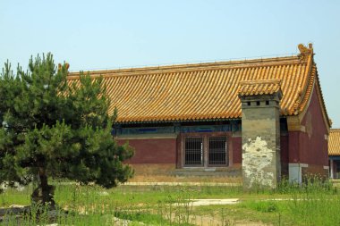 Antik Çin geleneksel mimari tarzı manzara, yakın çekim