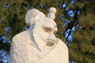 Çin antik tapınak hayvan heykeli