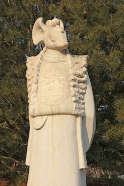 Çin antik tapınak hayvan heykeli