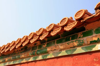 Çin 'de antik, jöleli fayans duvarları