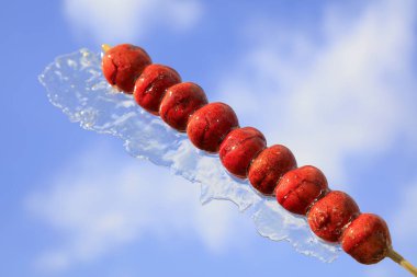 Mavi gökyüzünde buz şekeri kabağı