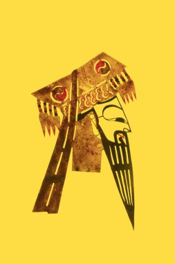 traditional Chinese paper-cut works, closeup of photo