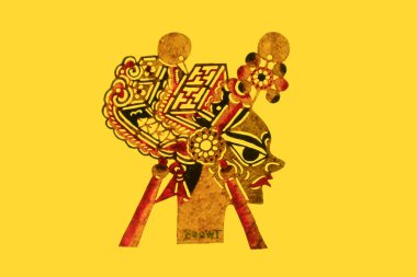 traditional Chinese paper-cut works, closeup of photo